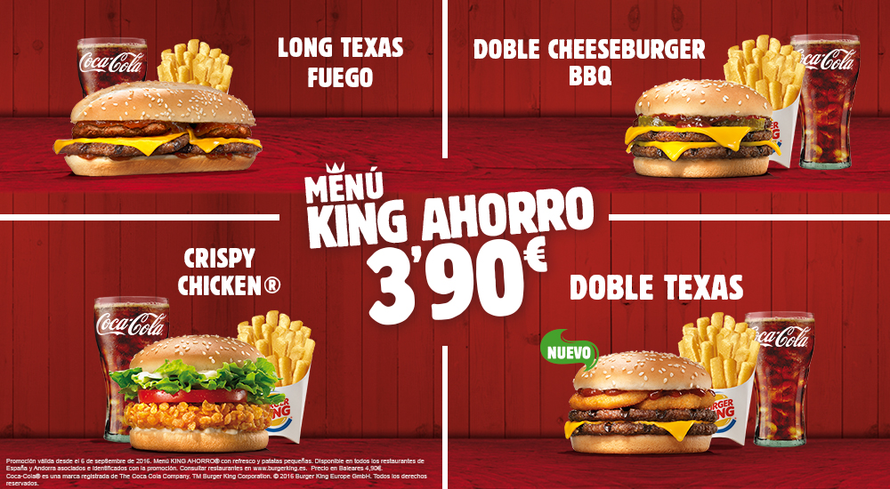 Menu ahorro Burger King